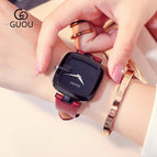 GUOU 8190 gun new square watch gun box fashion ladies watch temperament square watch leather watch women gifts gifts