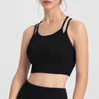 New Spaghetti Strap Beauty Back Sports Underwear Women's Running Yoga Workout Clothes Bra Vest TOP WXM5291