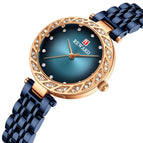 Reward fashion women's watch steel strip waterproof small elegant quartz women's watch gradual surface lady Watch