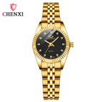 CHENXI Men's Women's Watch Waterproof Business Watch Female Men's Gold fashion quartz Couple Watch CX004A