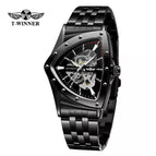 New Winner European American Style Men's Fashion Casual Hollow Triangle Automatic Mechanical men business Watch SLZg120