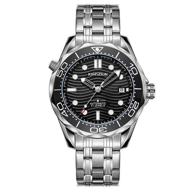 KIMSDUN Famous Watch Haima Series High-End Watch Luminous Waterproof Sports Watch Men's Automatic Mechanical Watch K-1808A Steel
