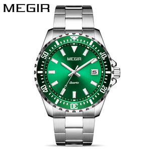 Megir Men's Watch Business Timing Luminous Waterproof Calendar Quartz men's Watch 2064ag
