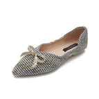Shoes women's spring 2022 new bow tie versatile ladle shoes temperament soft bottom shallow mouth single women casual shoes 222-8