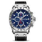 Chronograph Quartz Watches for Men Top Brand Luxury MEGIR 2081 Blue Men Sport Watch Clock Relogio Masculino Montre Homme Hour Time