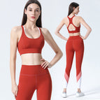 Women yoga suits sports bra high waist and hip lifting yoga pants two-piece fitness set running fitness clothing 9100-6146.