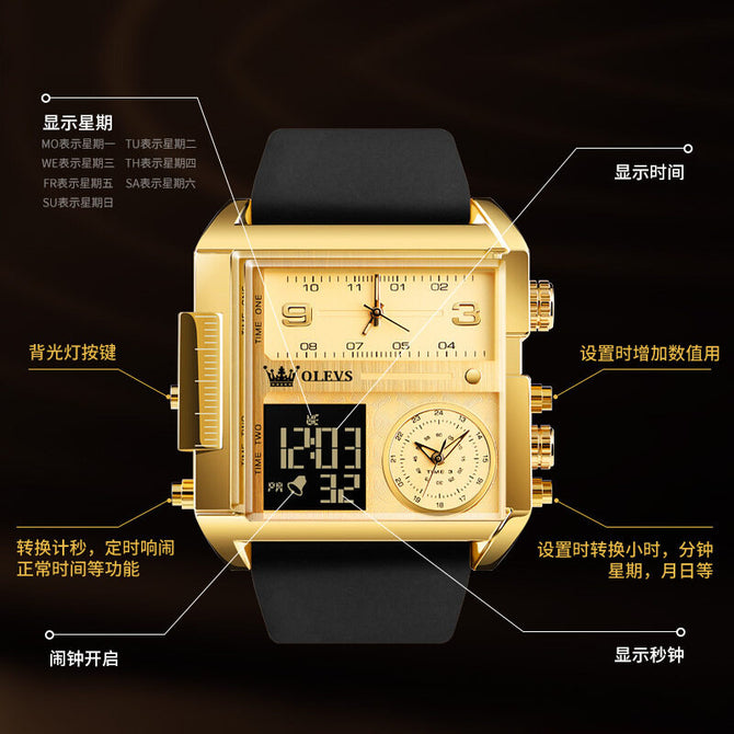 OLEVS Men's watch multi-functional sports electronical student's watch 1101