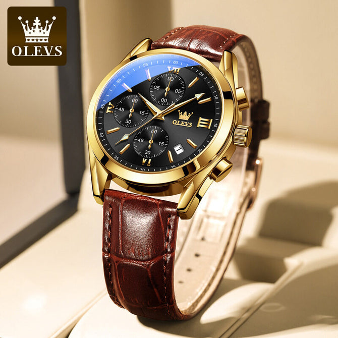 OLEVS Watch for men multi-functional watch three eyes sports waterproof men watch 2872ss