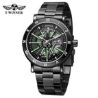 New Forsining Style Men's Fashion Casual Hollow Mechanical Movement Automatic men business Watch SLZe257