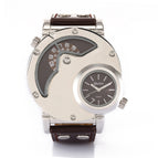 OULM Fashion Trend Men's Watch Two Time Outdoor Sports HP9591 White Shell