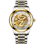 Mohdne Watch Leather Multifunctional Waterproof Gold Watch Dragon Watch Automatic Mechanical Hollow Men's Watch H666