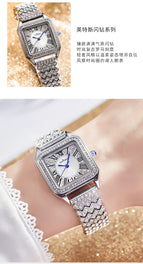 New women watch fashion square full diamond ladies student office lady waterproof watch K-8445L