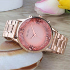 GUOU 8107 Women's Watches Rose Gold Stainless Steel Watch Diamond Fashion Ladies Watch Luxury Clock Women