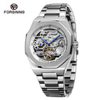 Forsining European and American Style Men's Fashion Casual Hollow Mechanical Flywheel Automatic Mechanical men Watch SLZe221