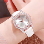 GEDI 51009 Women Fashion Casual Watches New Style Leather Strap Simple Quartz Wristwatch Korean Version Diamond Ladies