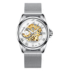 Fngeen Men's and Women's Automatic Mechanical Watch Mesh strap Fashion waterproof casual watch 0020