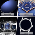 KIMSDUN Diamond Moon Phase Men's Watch Fashion Waterproof Quartz Watch K-1219B