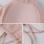 New Slim Back Sports Bra with Raised Hip Women's Summer Fitness Yoga Suit Sports Shorts Set WXM285+WFK037