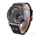 Oulm Fashion Trend Men's Watch Dual Time Zone Personality Sports Quartz Men's Watch 9591
