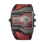 Oulm HP1220B quartz watch personality men's watch dual time zone fashion large dial belt men's watch cross-border ins style