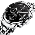 NIBOSI 2353 Fashion Sport Quartz  Men's Watches Full Steel Business Waterproof Watch with box gift for man