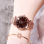 GEDI Women watch star sky fashion easy match casual waterproof quartz lady watch 12027 steel