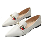 2021 Korean flat single shoe fashion metal buckle soft casual office lady women's shoes 333-b9
