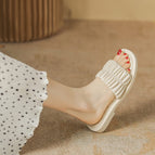 Slippers women's summer 2022 pleated one word women's outer wear sandals and slippers women's soft bottom slippers