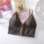 PLUS SIZE Front buckle bra sling underwear contrast color vest female summer big U beautiful back small seamless Bra