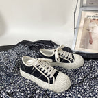 Flatform Canvas shoes women's heightened big-toed shoes autumn 2021 new students all-match white shoes biscuit shoes G8977