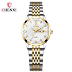 CHENXI Business Dual Calendar Watch Couple Steel Strap Watch in Stock Men's and Women's Quartz Watch CX-8212A inter-gold