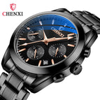 CHENXI Watch Men's Steel strap Multi-Functional Three Eyes and Six Needles Sports fashion quartz Watch CX-905A