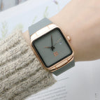 GOGO Silicone Tape square men's and women's watches fashion trend Mori women's watches calendar rubber belt quartz watch