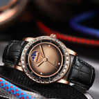 KIMSDUN high-end watch sun pattern moon phase quartz watch waterproof watch men's K-1215B