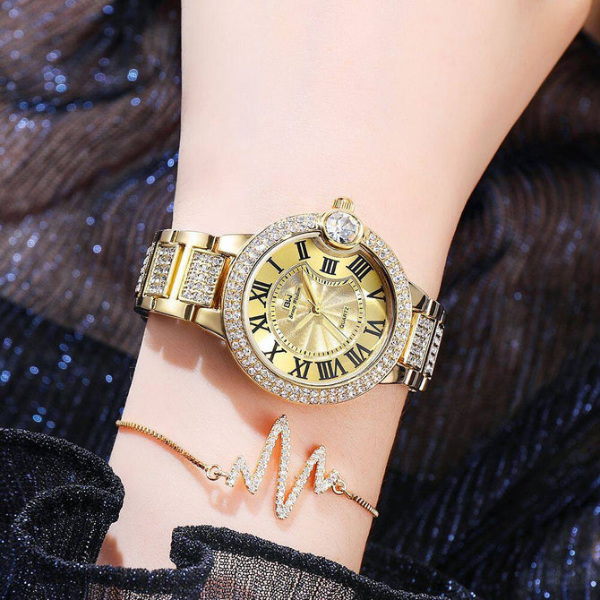 BW Women's watch fashion elegant Large Diamond Starry Watch Waterproof Quartz lady Watch 66132