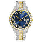 MISSFOX watch men's personality hip-hop water ghost Roman diamond-set quartz watch men 2643-3