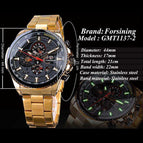 Forsining Men's Automatic Mechanical Steel Belt Watch Luxury Top Brand Men Watches Male Luminous Wristwatch Waterproof Clock for Men