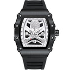 Kimsdun men's watch New Bucket Shaped Skull Face Frosted Shell Silicone Strap Fashion Quartz Watch K-2019B