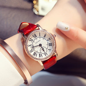 Guou fashion women's watch Tiktok same watch retro Roman scale quartz calendar women's Casual Watch