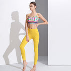 New Printed Yoga Clothes Two-Piece Set Ladies Chest Pad Soft Tight Breathable Fitness Suit sports Bra and legging TZ-220928