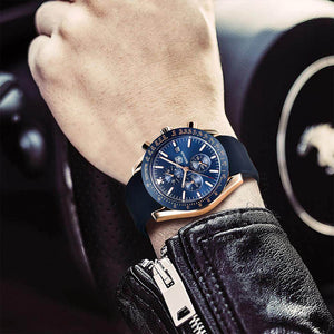 Benyar Men's Quartz Watch Multifunctional Waterproof Sports Fashion Trend Men's Watch Silicone Watch 5140