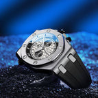 KIMSDUN men's fashion two-eye silicone waterproof automatic mechanical watch sports watch K-1223A