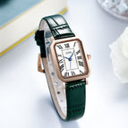 GEDI women's fashion Rose Gold Square retro Roman scale trend waterproof watch Korean version simple leather