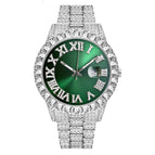 MISSFOX watch men's personality hip-hop water ghost Roman diamond-set quartz watch men 2643-3
