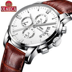 OLMECA Men Watch Chronograph Sport Mens Watches Top Brand Luxury Waterproof Full Steel Quartz Gold Clock Men Relogio Masculino