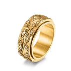 God's eye stainless steel ring men's rotatable antique titanium steel ring hand jewelry