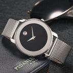 Ultra-thin Stainless Steel Business Mesh strap Men's Watch Classic Simple Casual Waterproof Quartz 2446