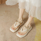 Slippers women's 2022 summer sandals and slippers women's soft bottom one-word slippers women's sponge cake thick bottom flip-flops women's 918-3