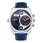 Oulm casual cowboy men's watch double time zone large dial men's quartz watch quartz watch HP9316