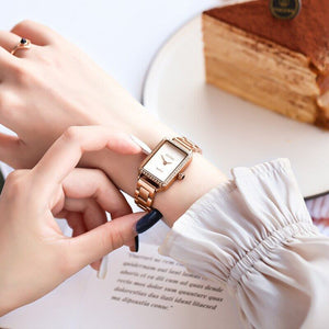 GUOU 66635 Hot Seller Womens Watches Steel Belt Fashion casual Water Resistant Square Diamond Watch Luxury Brand Dress Watch